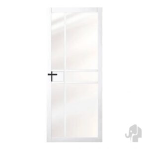 witte maatwerk binnendeur met zwart deurklink