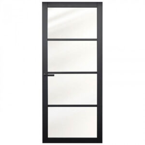 Staal look binnendeur Kekum Zwart met rookglas