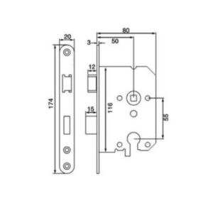 Magneet Cilinderslot 1269 zwart