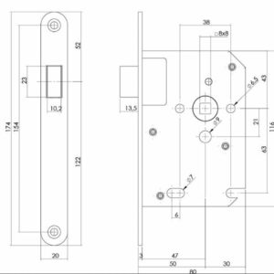 Magneet Loopslot (Model 1255) RVS voorplaat