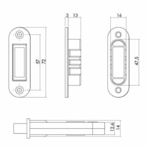 Magneet Loopslot (Model 1255) RVS voorplaat