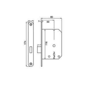 Mechanisch Kastslot 1256 wit (incl. 2 sleutels)