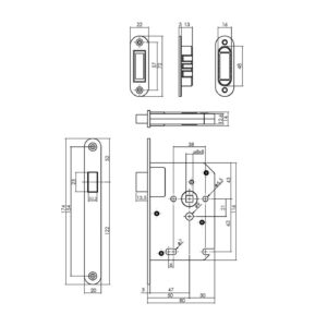 Magneet cilinderslot 1269 RVS Voorplaat