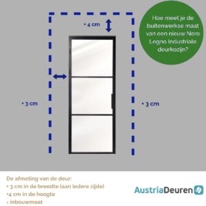 Aluminium binnendeur kozijn combinatie Industriale Milano