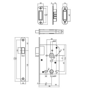 Magneet vrij-bezetslot 1264 zwart