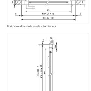Stalen scharnierdeur met kozijn – 4 vaks – mat glas