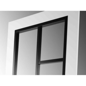front zwarte glaslatten