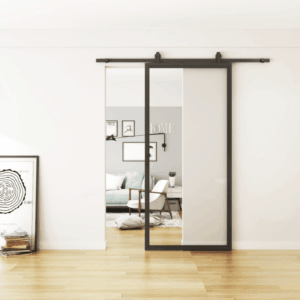 Stalen schuifdeur 1 vaks – Helder glas