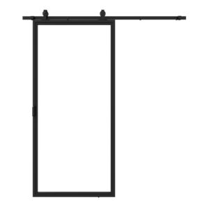 Stalen schuifdeur 1 vaks – Helder glas