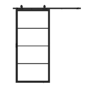 Stalen schuifdeur 4 vaks – Helder glas