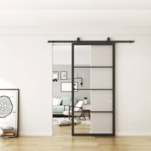 stalen schuifdeur 4 vaks helder glas sfeer