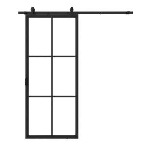 stalen schuifdeur 6 vaks helder glas