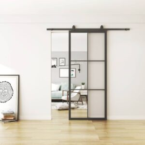 stalen schuifdeur 6 vaks helder glas sfeer