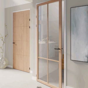 eiken binnendeur met glas
