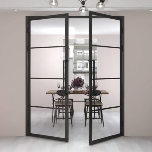 dubbele stalen deur met kozijn 4 vaks