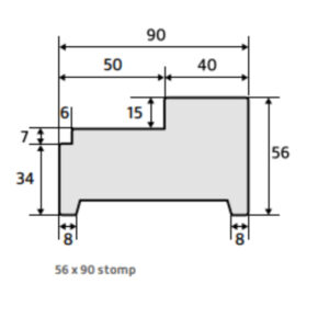 Kozijn hardhout WIT 56 x 90 STOMP Universeel