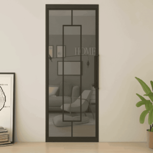 Stalen taatsdeur 3 vaks - rechthoek rookglas