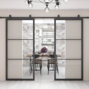 dubbele stalen schuifdeur 3 vaks