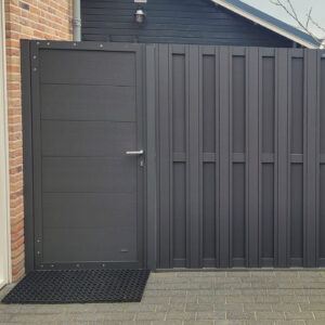 Tuindeur antraciet met antraciet aluminium frame compleet (90 x 180 cm)