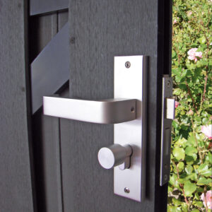 Tuindeur composiet Basic antraciet met aluminium frame incl. hang en sluitwerk (90 x 180 cm)