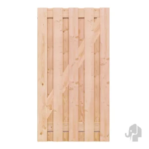 Tuindeur XL Douglas recht rvs (100 x 200 cm) gezaagd schermdikte 4,5 cm