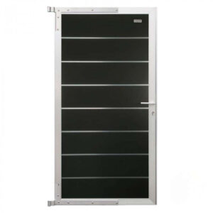 Tuindeur composiet Modular antraciet met blank aluminium frame compleet (90 x 174 cm)