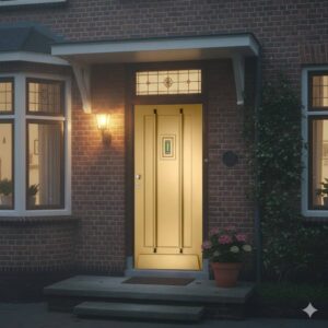 Weekamp voordeur WK1361 glas in lood Jaren 30 2 sfeer
