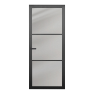 Staal look binnendeur Kekum Zwart met rookglas