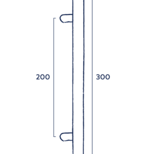 Weekamp Binnendeurbeslag Greep Line 300mm in familie Rond detail