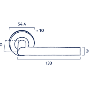 Weekamp Binnendeurbeslag Line in familie Rond detail