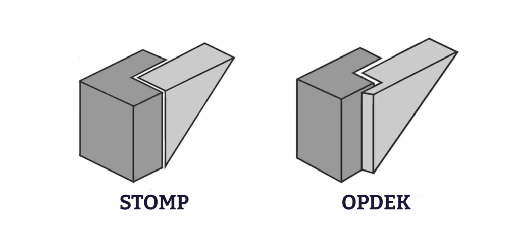 verschil opdek en stompe deur