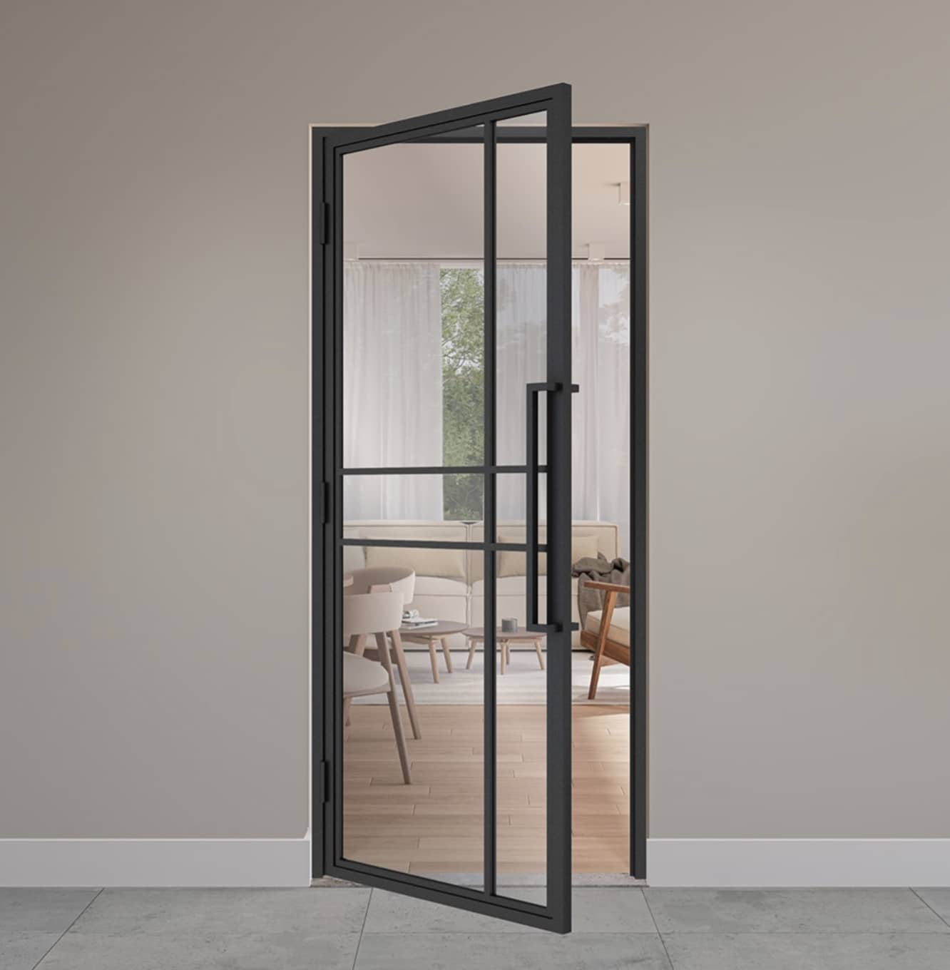 maatwerk stalen deur 6 vaks glas